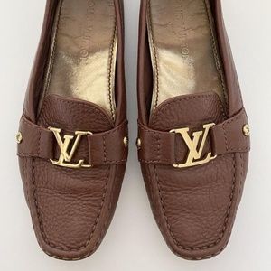 LOUIS VUITTON BROWN DRIVER LOAFERS